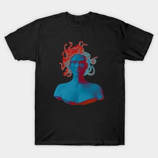 Medusa gorgon statue bust design - dark version T-Shirt